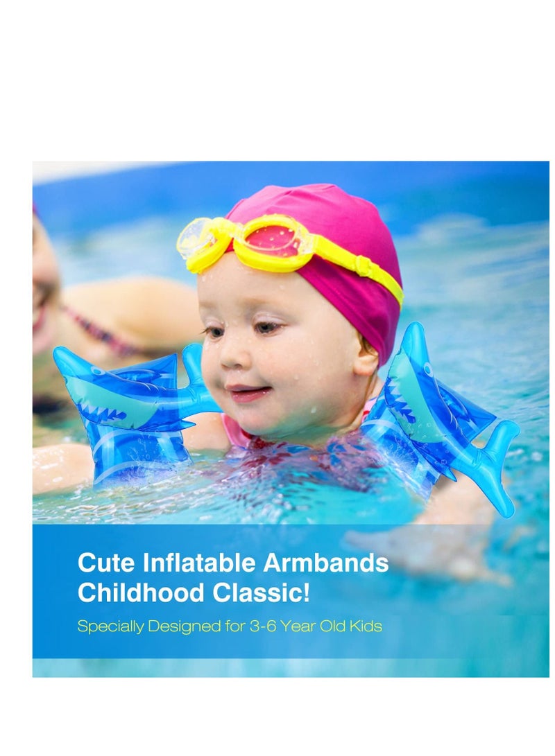 Inflatable Swim Floater Sleeves for Kids, Swimming Rings, Cartoon Swimiming Armbands Floaties Water Wings Floatation Sleeves, Pool Water Sports Learning Swim Training Aids