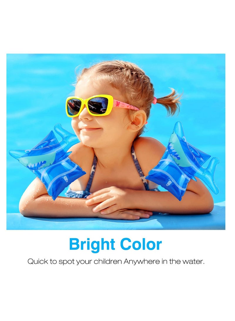 Inflatable Swim Floater Sleeves for Kids, Swimming Rings, Cartoon Swimiming Armbands Floaties Water Wings Floatation Sleeves, Pool Water Sports Learning Swim Training Aids