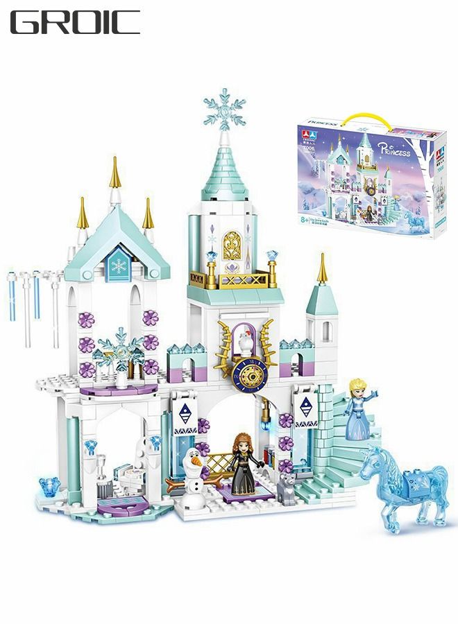 Princess Castle Block Set,Elsa Castle Model,360 Pieces of Girls Palace House Castle Block Toys,Puzzle Building Set, STEM Building Toys,DIY Miniature Block Toys