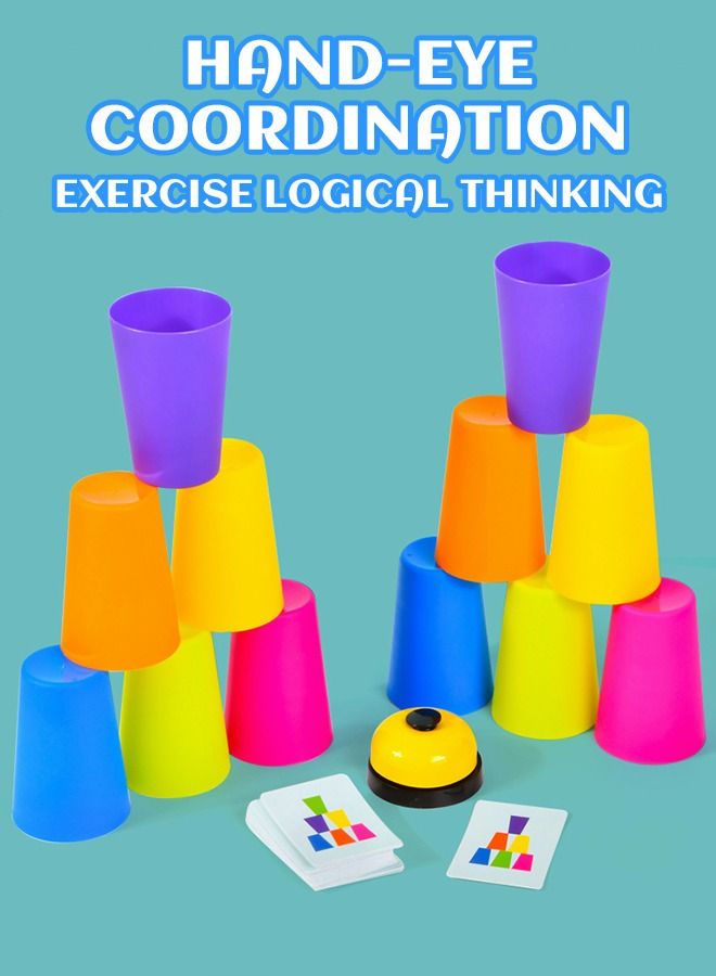 Cup Stacking Battle, Cup Stacking Game, Fast Stacking Cup Set, Speed Training Game, Children's Competitive Game Set, Logical Thinking Exercise, Educational Early Education Toys