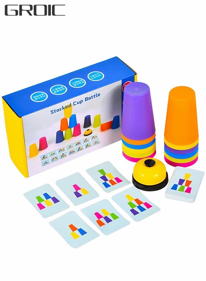 Cup Stacking Battle, Cup Stacking Game, Fast Stacking Cup Set, Speed Training Game, Children's Competitive Game Set, Logical Thinking Exercise, Educational Early Education Toys