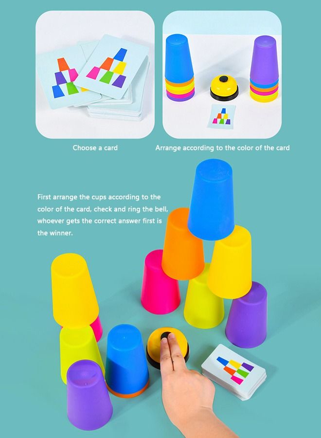 Cup Stacking Battle, Cup Stacking Game, Fast Stacking Cup Set, Speed Training Game, Children's Competitive Game Set, Logical Thinking Exercise, Educational Early Education Toys