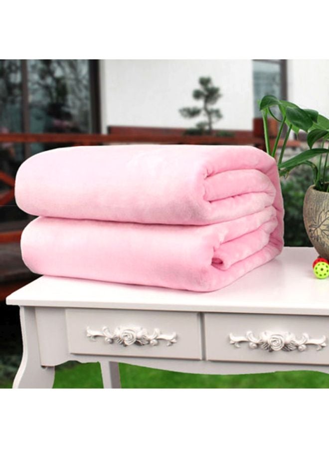 Solid Flannel Blanket flannel Pink 200x230cm