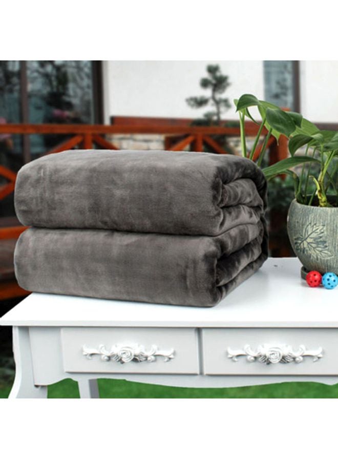 Solid Colour Flannel Blanket flannel Grey 100x150cm