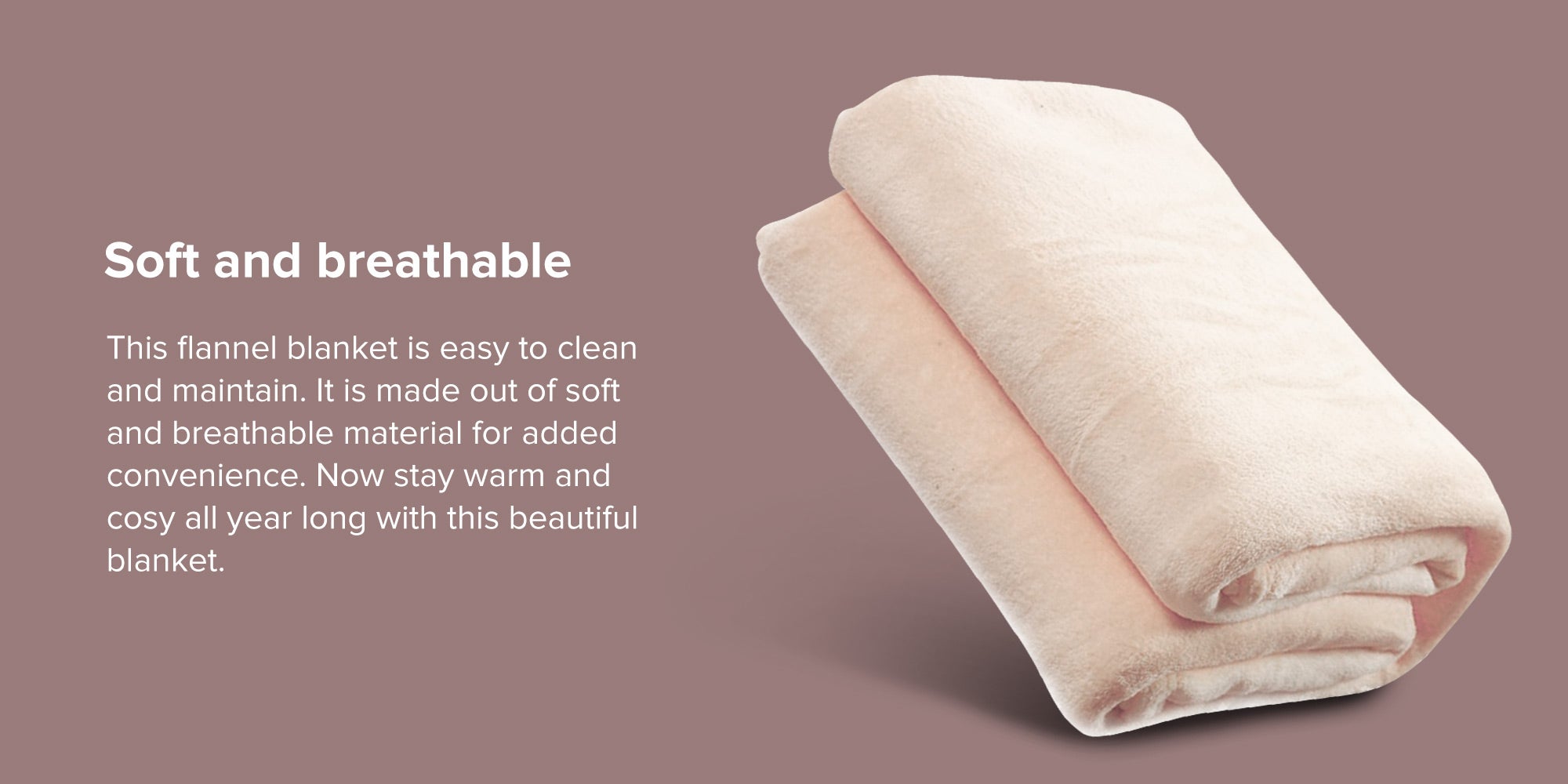 Solid Colour Flannel Blanket Fabric Beige 100x150cm