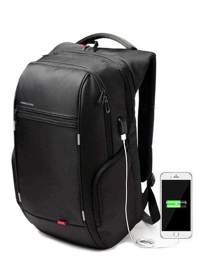 Anti Theft Laptop Backpack With USB Charging Port Black