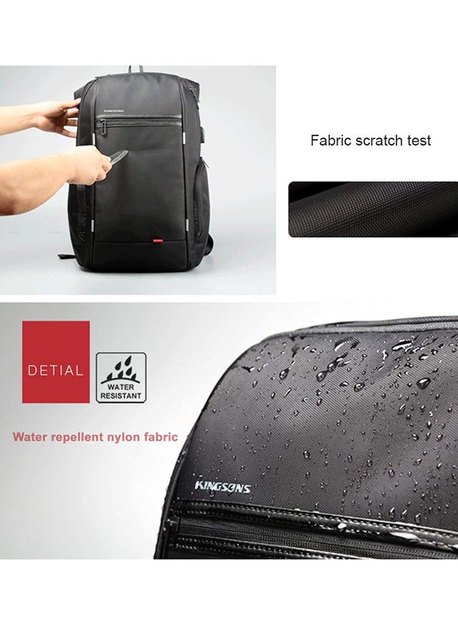 Anti Theft Laptop Backpack With USB Charging Port Black