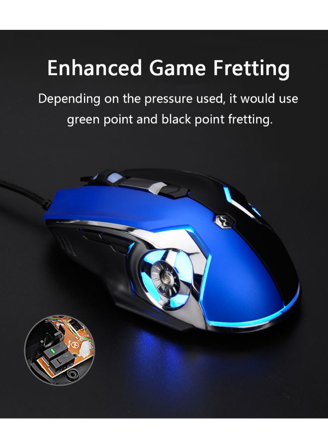 AJ120 Wired Adjustable Gaming Mouse Black/Blue/Pink