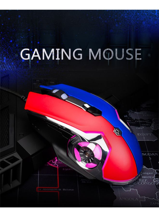AJ120 Wired Adjustable Gaming Mouse Black/Blue/Pink