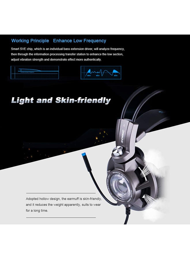 G954 Wired Over-Ear Gaming Headphones With Mic For PS4/PS5/XOne/XSeries/NSwitch/PC