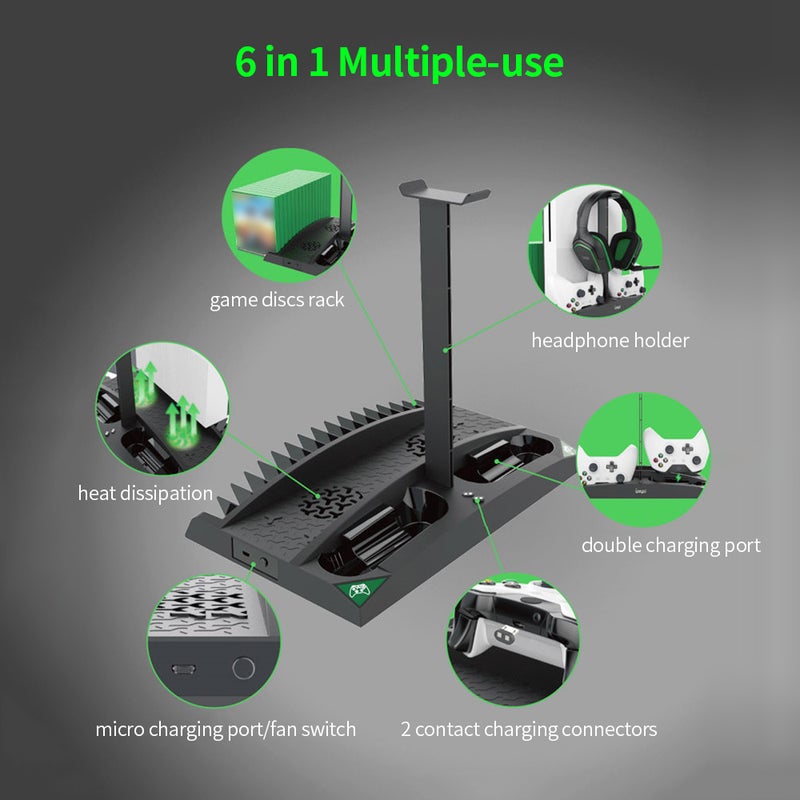 IPEGA Game Vertical Stand Headphone Holder Charging Base For Xbox One/Xbox One X/Xbox One S - wireless