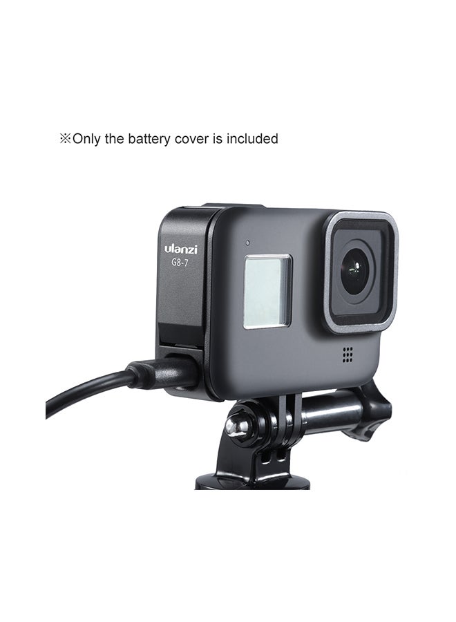 G8-7 Action Camera Battery Cover Lid Removeable Type-C Charging Port Adapter Black