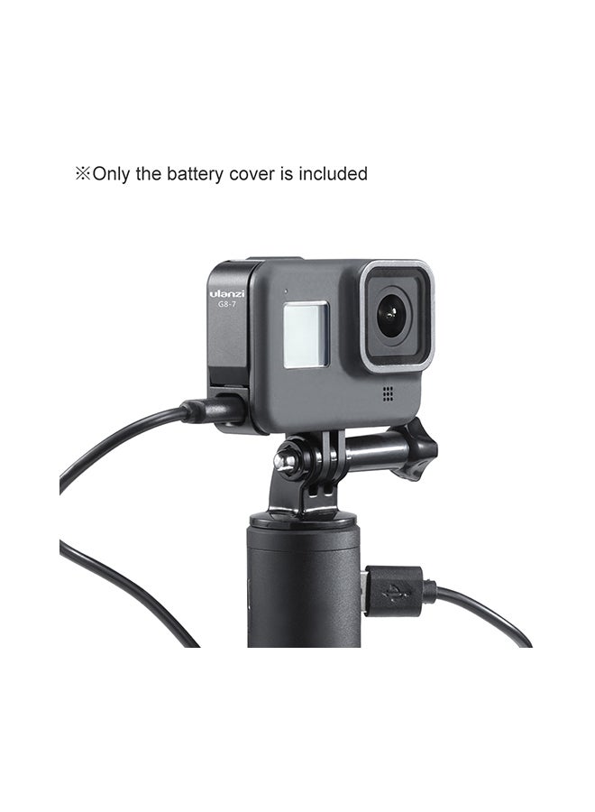 G8-7 Action Camera Battery Cover Lid Removeable Type-C Charging Port Adapter Black