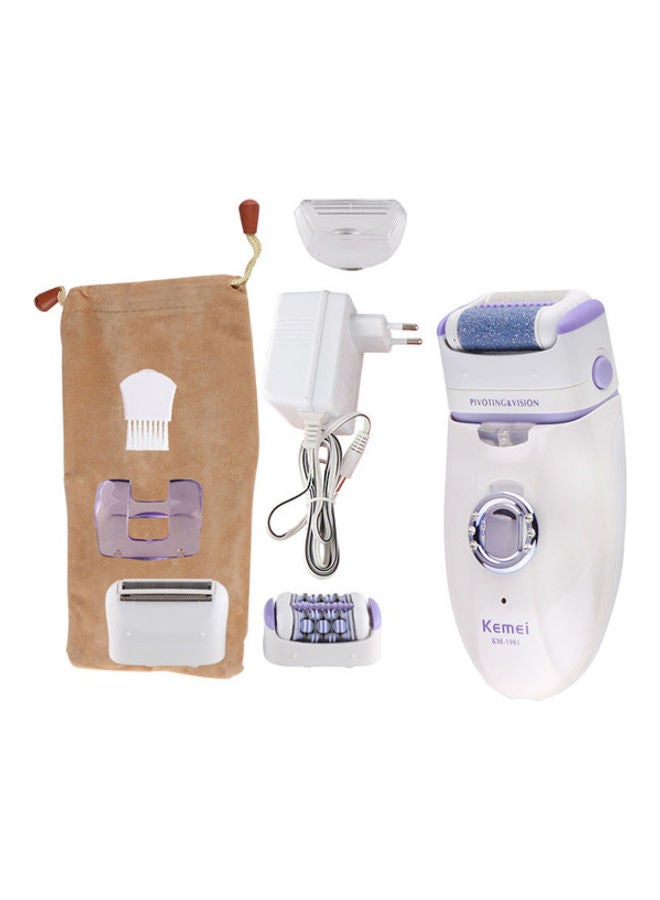 3 in 1 Rechargeable Hair Removal Body Epilator White 125x6cm
