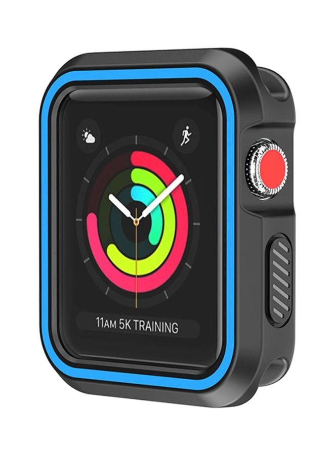 Rugged Armor Bumper Protective Case Cover For Apple Watch Series 1/2/3 38mm Black/Blue