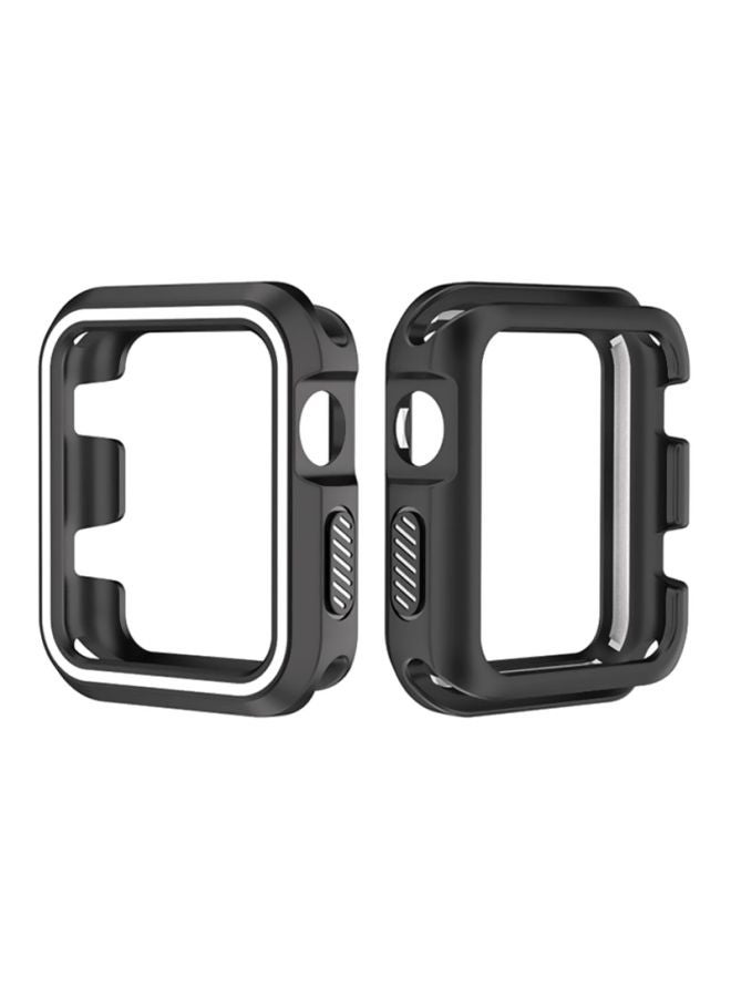 Rugged Armor Bumper Protective Case Cover For Apple Watch Series 1/2/3 42mm Black/White