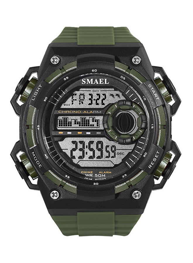 boys Water Resistant Rubber Digital Watch Smael-50-GRE - 49 mm - Green