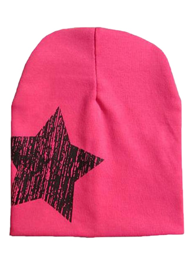 Adorable Star Pattern Beanie Pink/Black