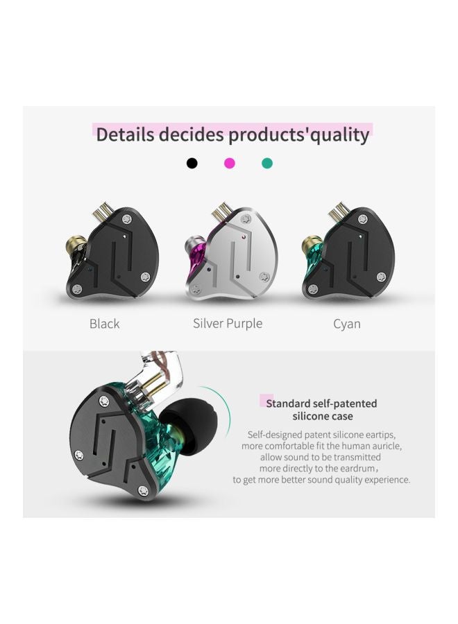 ZSN Wired In-Ear Headphones With Mic Black/Green/White