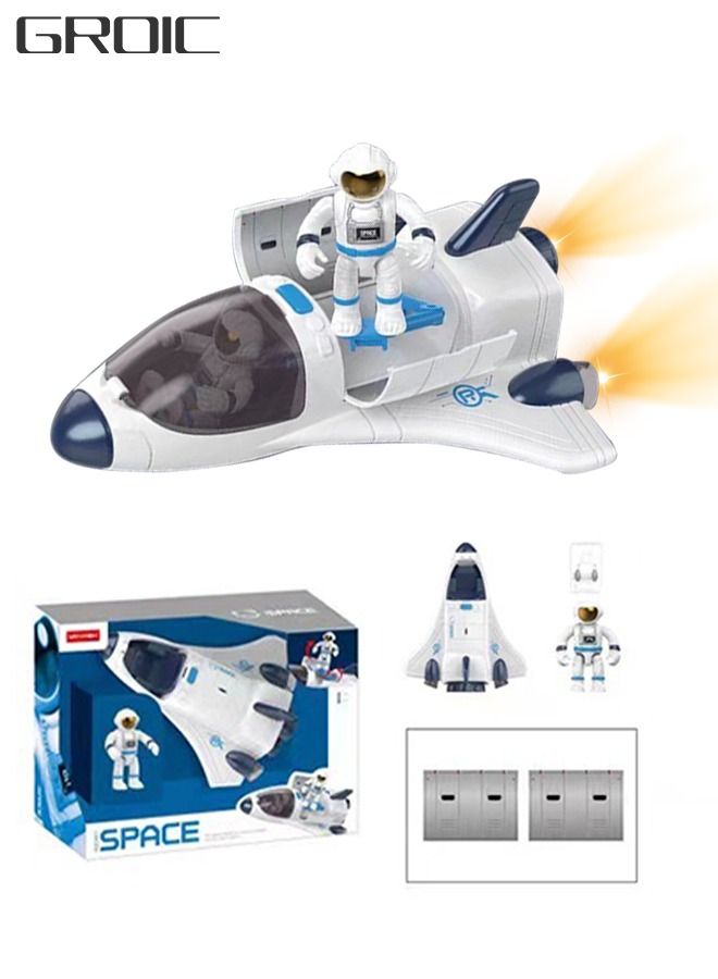 Space Shuttle Toys for Kids, Electric Light & Music Space Toys with Astronaut Figures, Spaceship Space Rocket Toys for Boy Girls Birthday