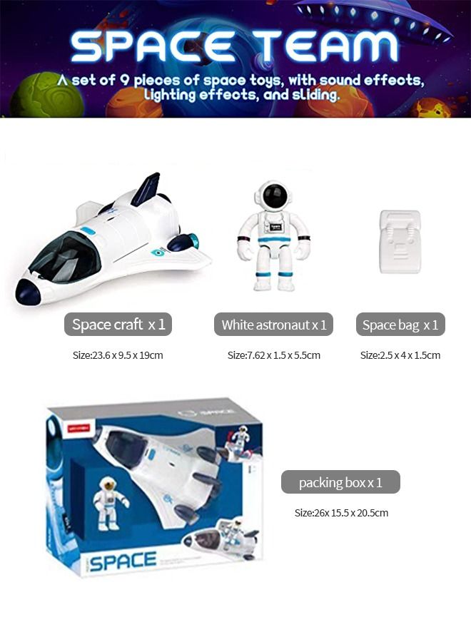 Space Shuttle Toys for Kids, Electric Light & Music Space Toys with Astronaut Figures, Spaceship Space Rocket Toys for Boy Girls Birthday