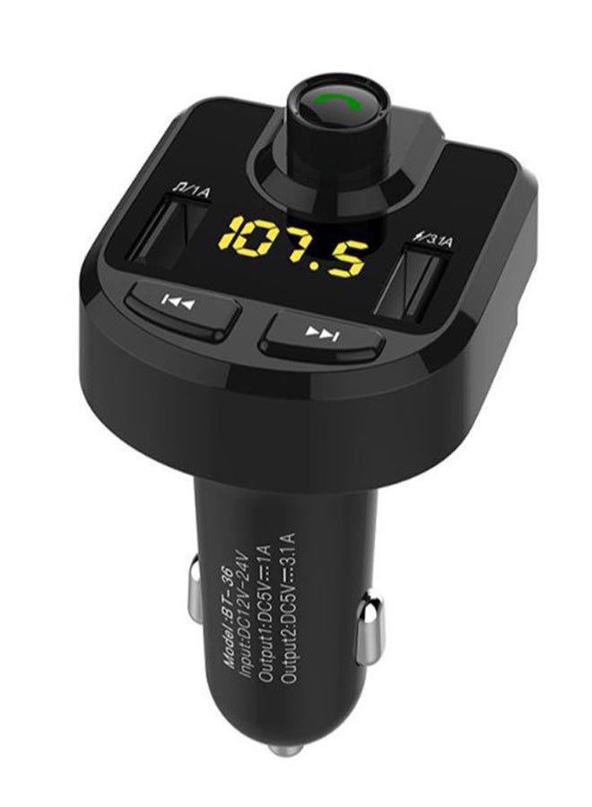 Bluetooth FM Transmitter With MP3 Player And Dual USB Car Charger CZLY19062684 Black