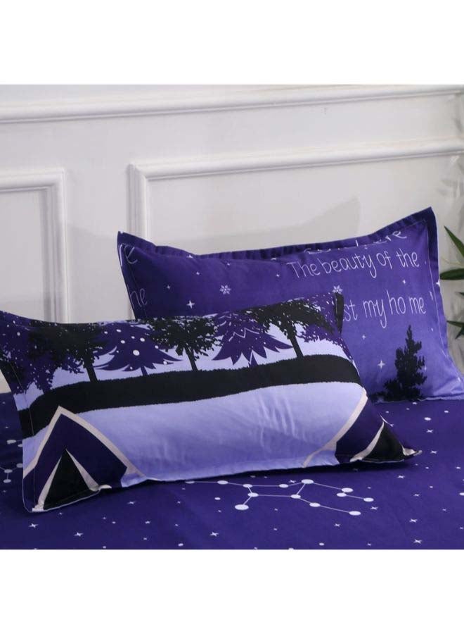 4-Piece European Style Jacquard Duvet Cover Set Polyester Purple