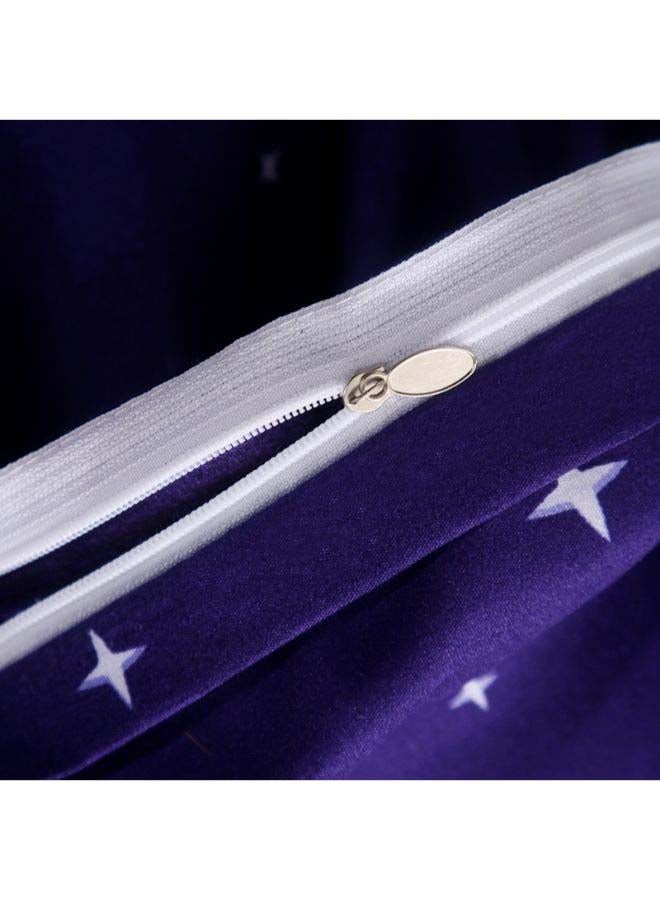 4-Piece European Style Jacquard Duvet Cover Set Polyester Purple