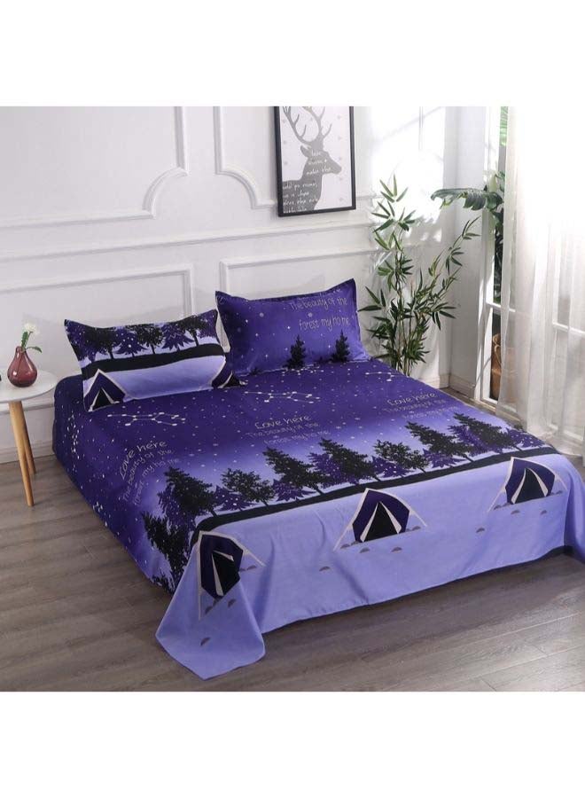 4-Piece European Style Jacquard Duvet Cover Set Polyester Purple