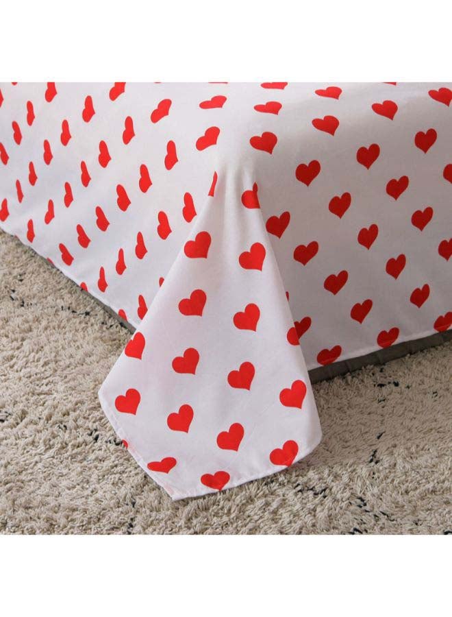 6-Piece Heart Seal Township Duvet Cover Set Polyester Pink/White/Blue