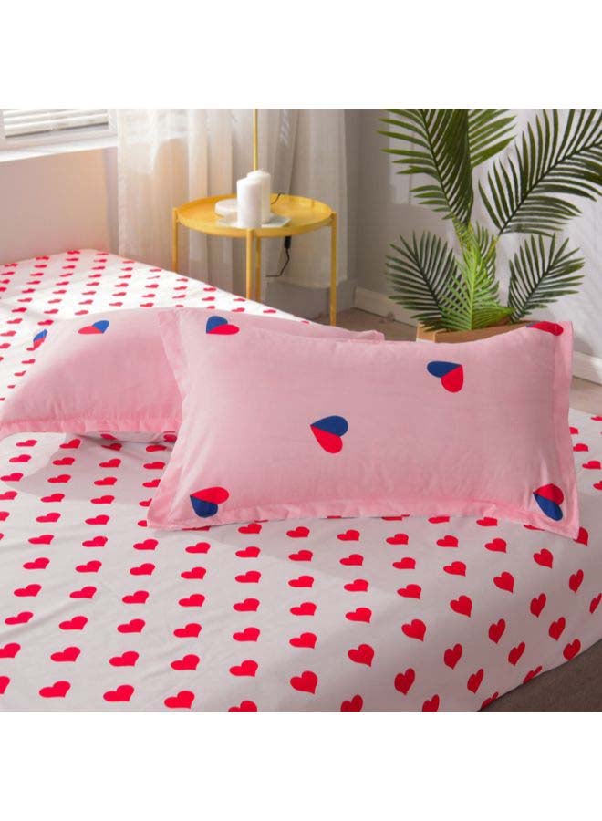 6-Piece Heart Seal Township Duvet Cover Set Polyester Pink/White/Blue