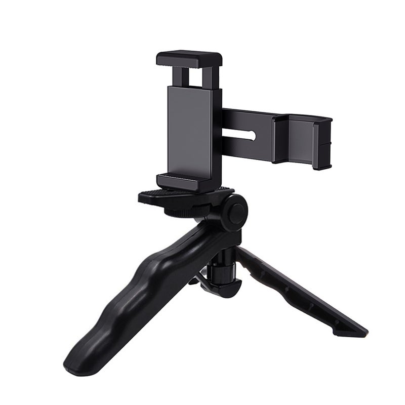 Mobile Phone Holder Fixing Clamp With Detachable Tripod Black