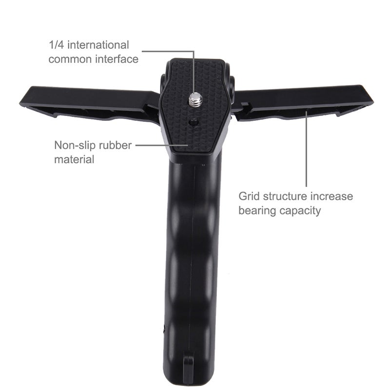 Mobile Phone Holder Fixing Clamp With Detachable Tripod Black