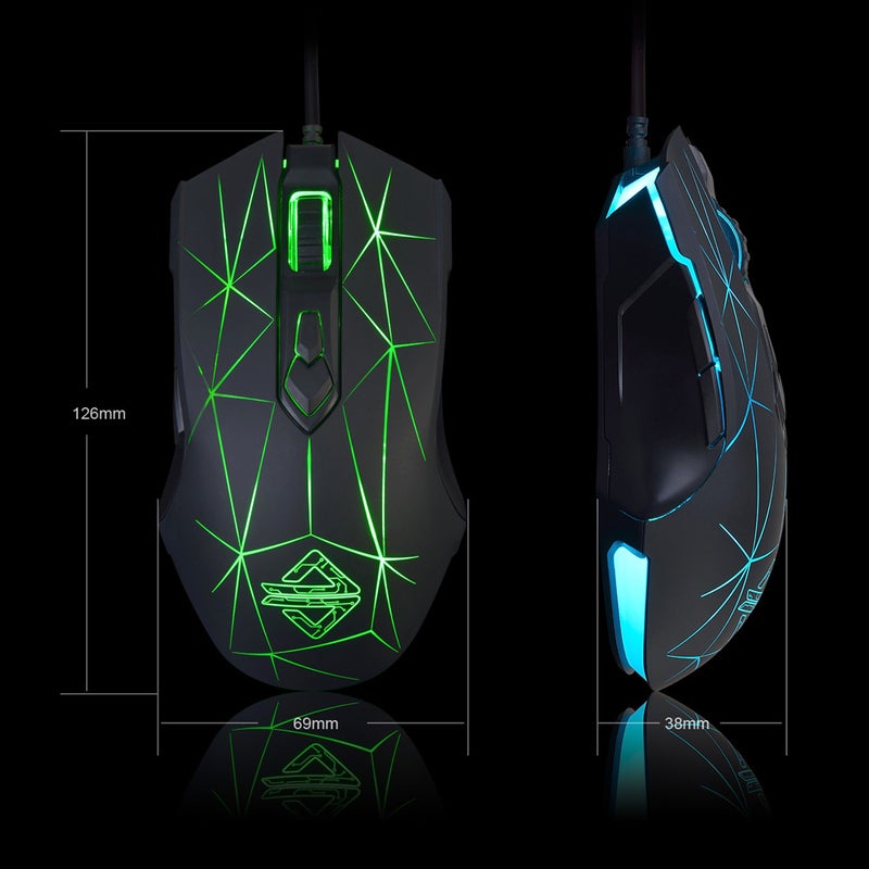 52-LU Wired Professional E-sport Gaming Mouse Multicolour