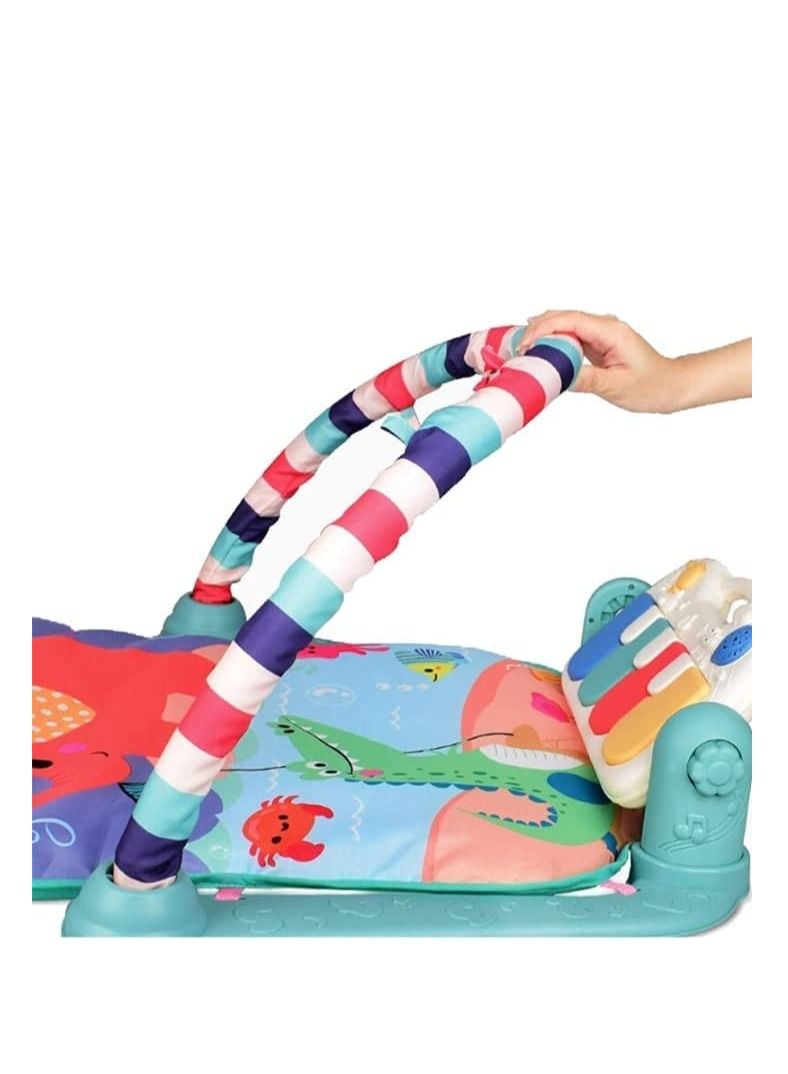 Monkey Hat Pedal Piano Activity Baby Gyms And Playmats, Hanging Toys With Vibrant Colors For 0-12 Months - Red