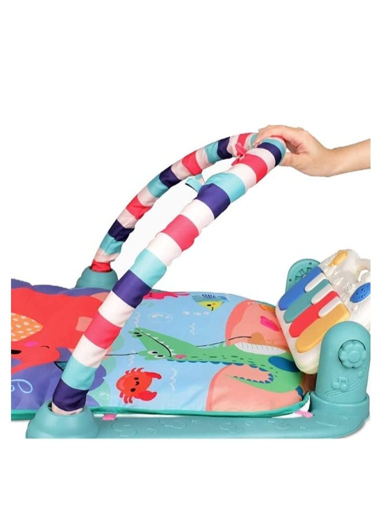 Factory Price Monkey Hat Pedal Piano Activity Baby Gyms And Playmats with Hanging Toys