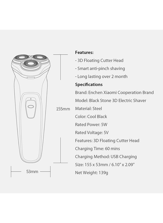 Electric Trimmer And Shaver Black 18x7xx13cm