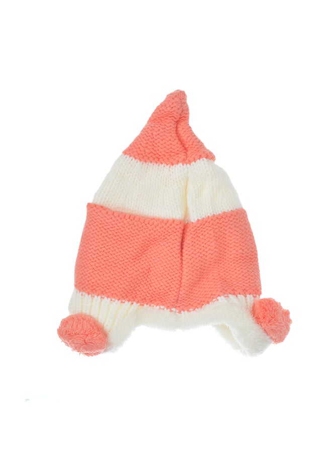 Regular Fit Knitted Beanie Orange/White