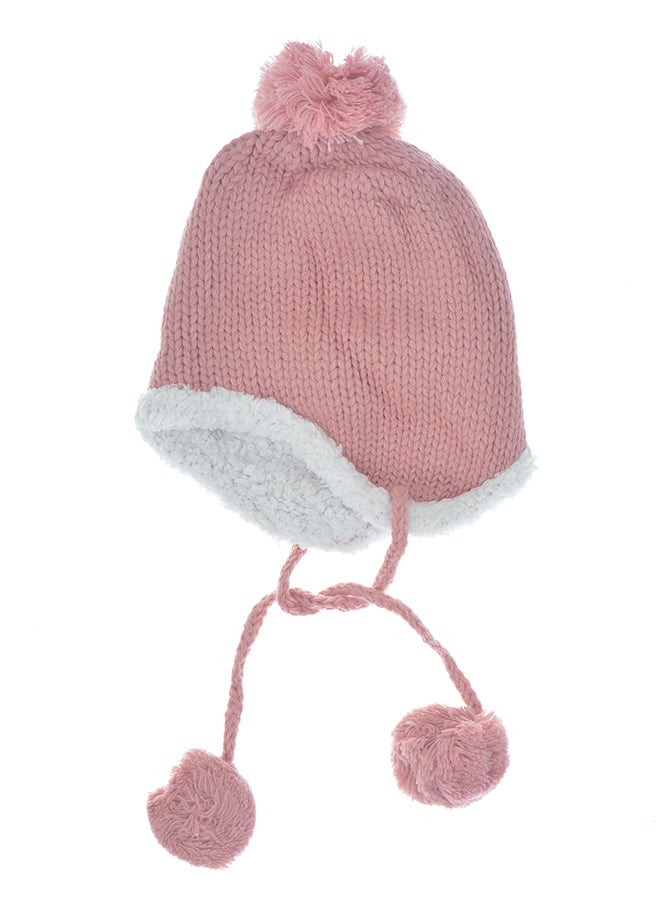 Regular Fit Knitted Beanie Pink/White