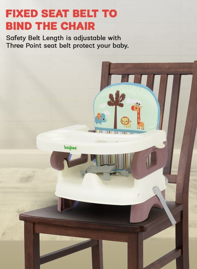 Booster Seat For Feeding With Removable Dining Tray Folding Seat 3 Point Safety Harness Age 1 To 3 Years