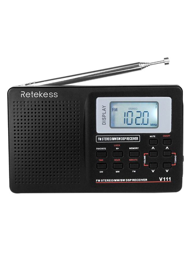 Pocket Stereo Digital Tuning Radio Receiver With Earphone V410 Black