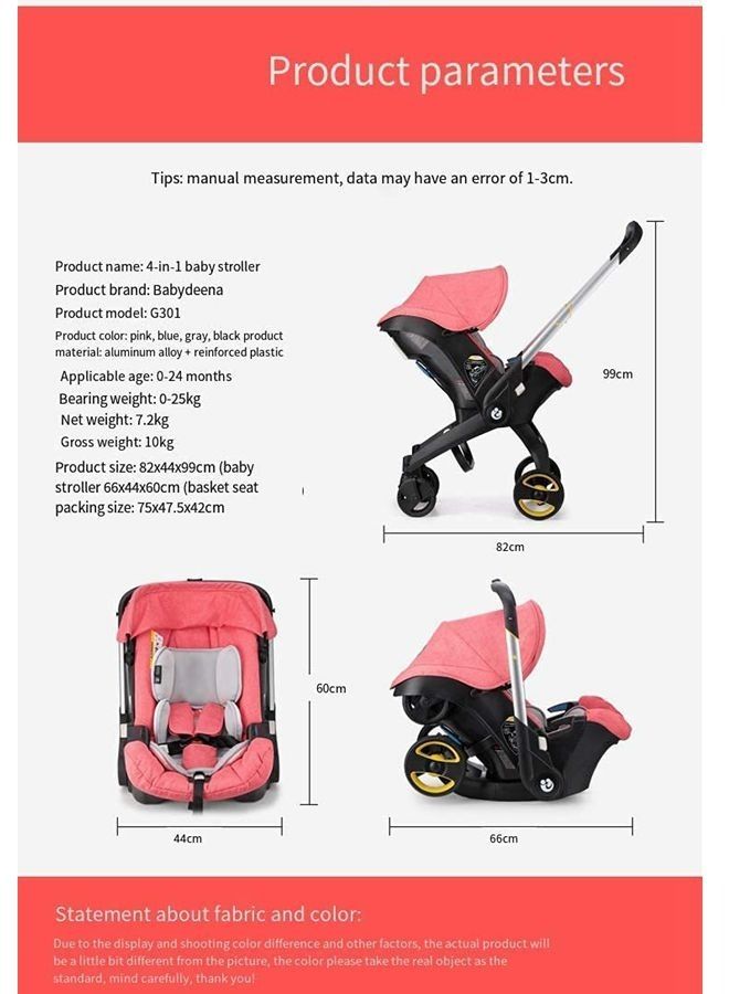 Newborn BABY Stroller Car Seat Two-way Baby Carrier Rocking Chair Cradle Four-in-one Portable Stroller