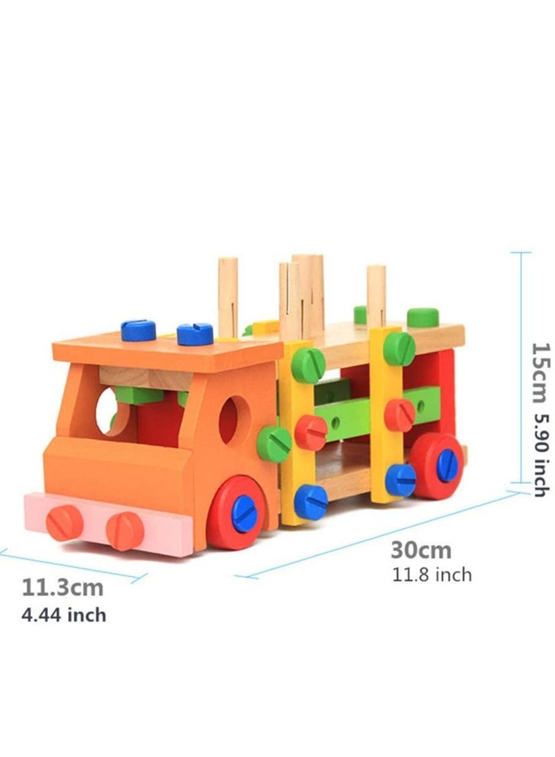 Factory Price Wooden Multifunctional RemovableTools Set Assembling Activity Car, Montessori Learning and Educational Toys