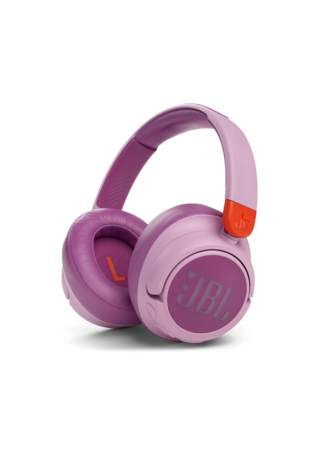JR460NC Wireless Over-Ear Noise Cancelling Built-In Mic, 20 Hour Battery Designed for Kids Detachable Audio Cable Pink