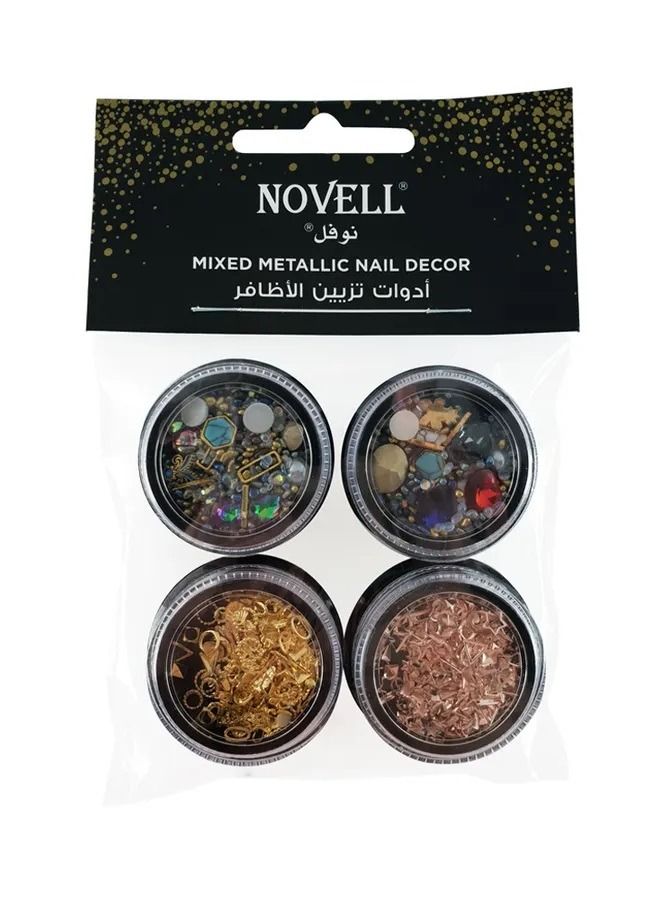 Mixed Metallic Nail Art 4pcs