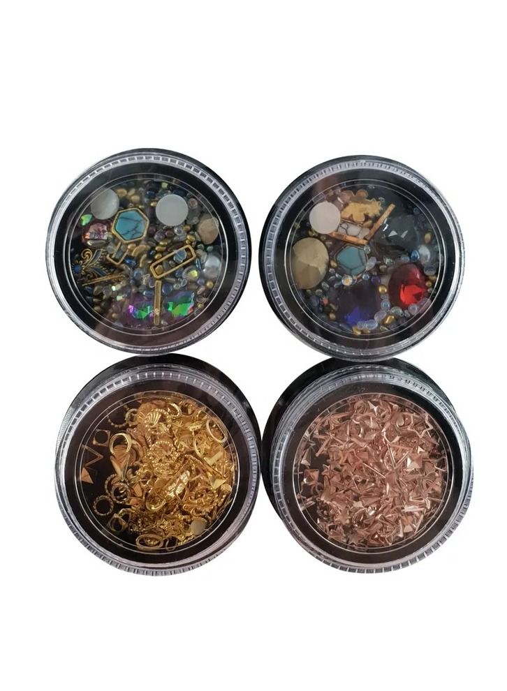 Mixed Metallic Nail Art 4pcs
