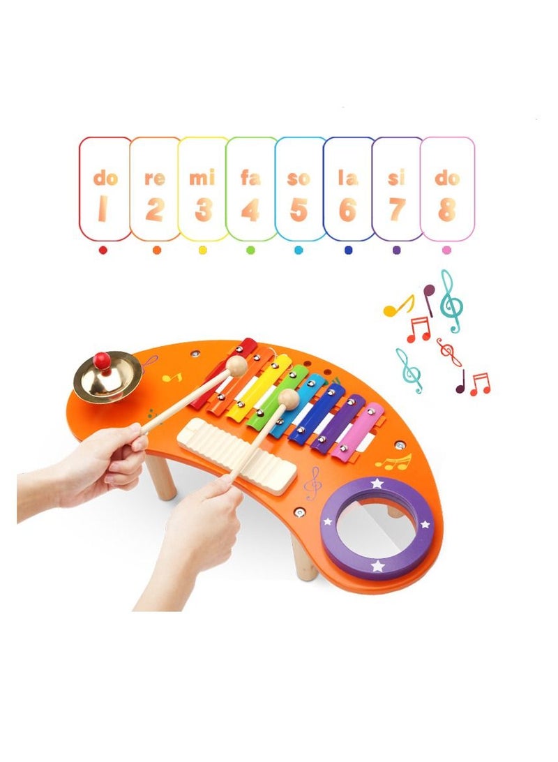 Factory Price Wooden Xylophone Mini Band Melodious - 8 Tunes, Musical toys for toddlers 1-6 Years