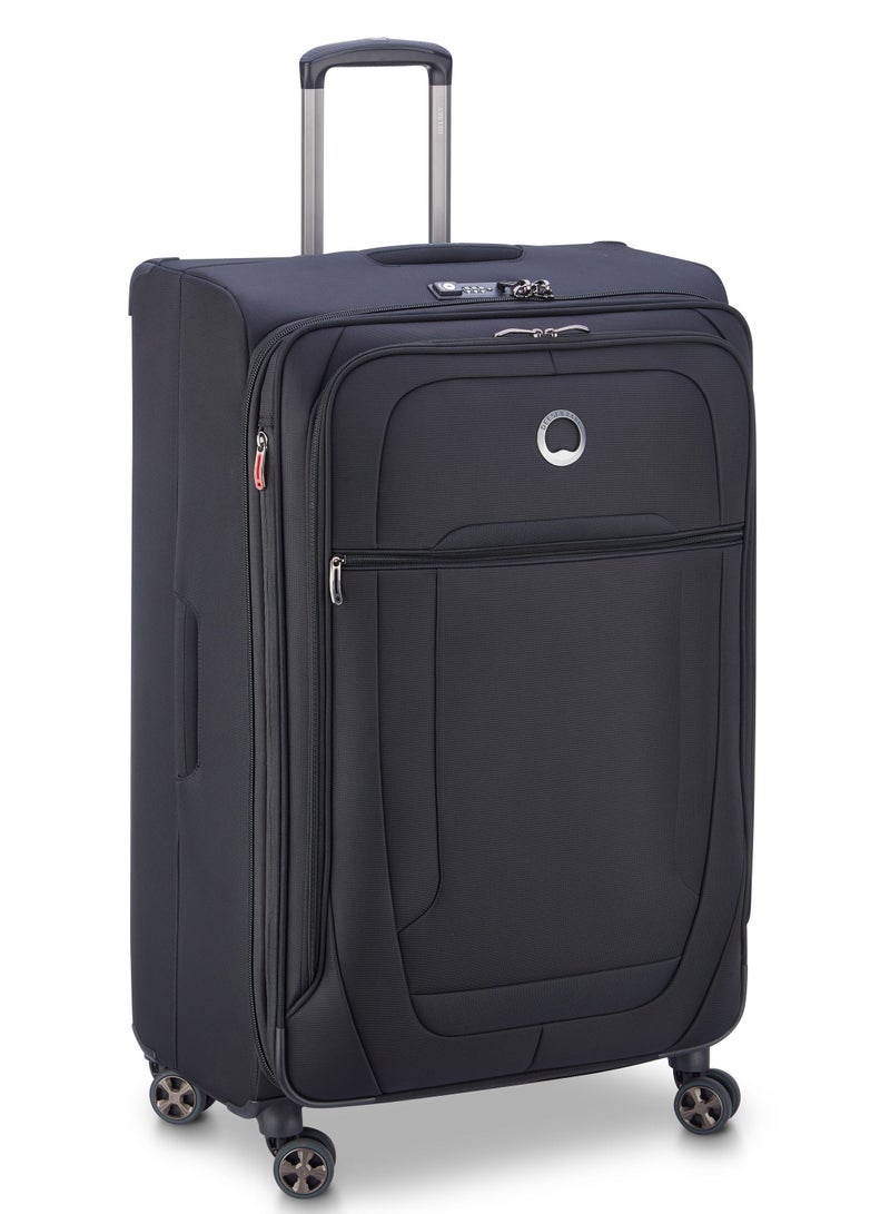 Delsey Helium DLX 83cm Softcase 4 Double Wheel Expandable Check-In Luggage Trolley Black