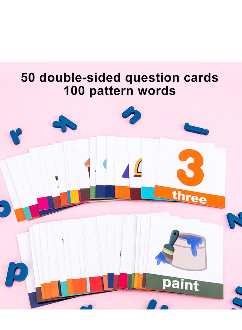 52 Pieces Wooden Word Spelling Game Puzzle Alphabetic Toys For Kids