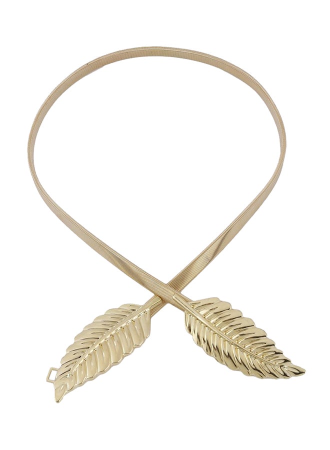 Trendy Belt Alloy Leaf Waist Belt Gold